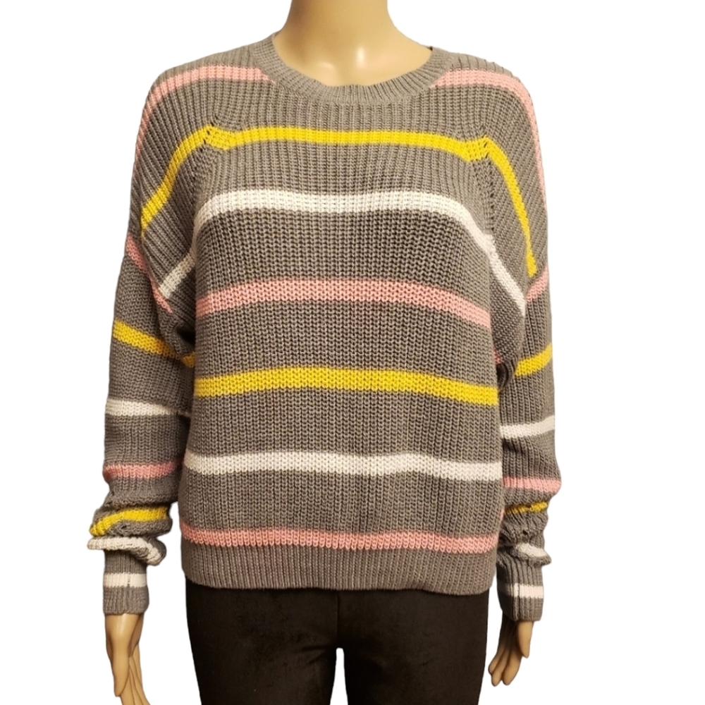 Gray Striped Sweater Size S